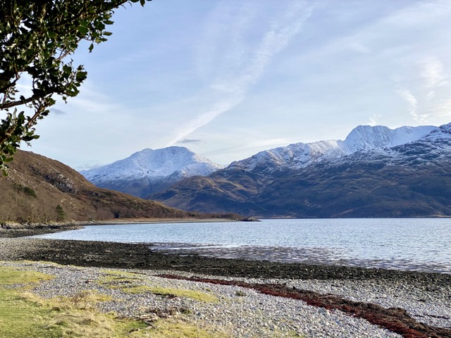 Fleming's view across Loch Lourn to Knoydart, the most remote part of Scotland