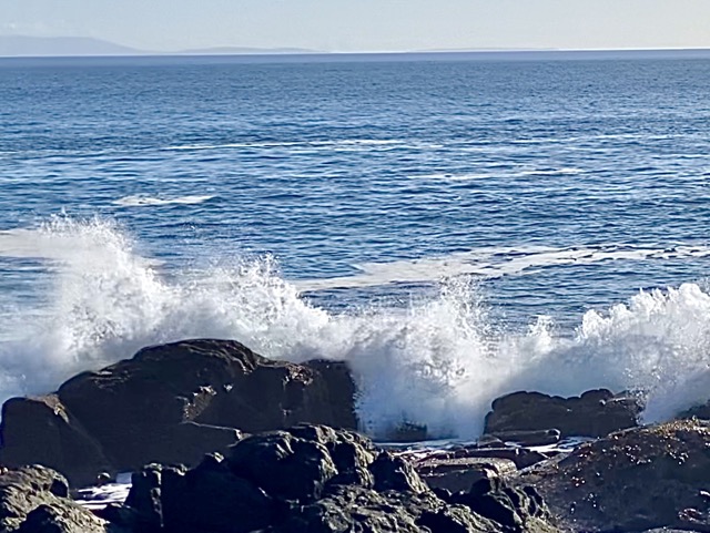 Watching the waves crash ashore