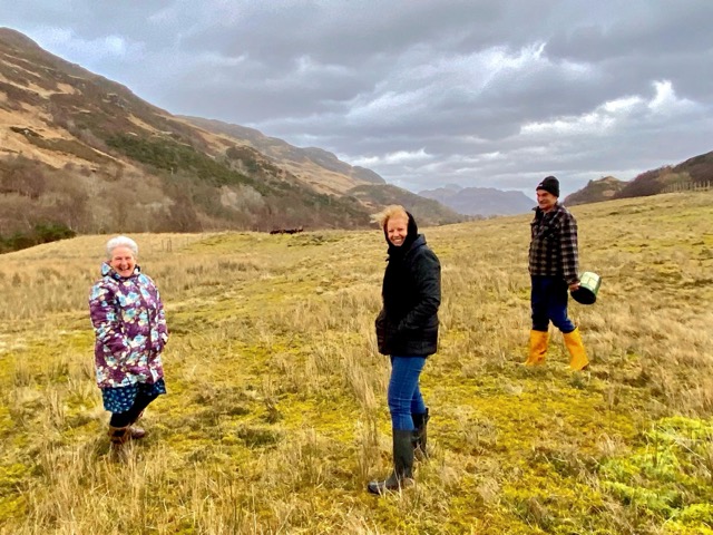 With new friends Richard and Fiona on their croft